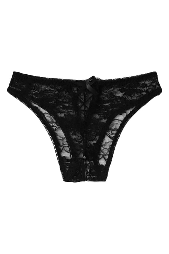 Crotchless Underwear for Women, Briefs for Women, Lace Underwear for Women, Crotchless Panties, Black XXL