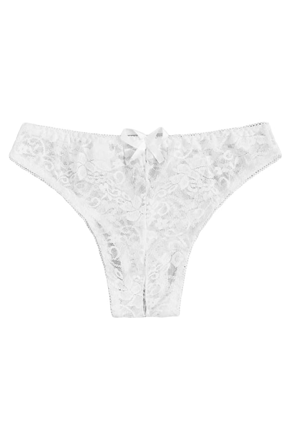 Crotchless Underwear for Women, Briefs for Women, Lace Underwear for Women, Crotchless Panties, White M