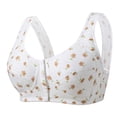thumbnail image 1 of iHPH7 Daisy Bras for Older Women No Underwire Front Closure Comfort Senior Wireless Snap Closing Bra Beige L, 1 of 5
