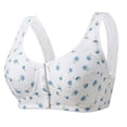 thumbnail image 1 of iHPH7 Daisy Bras for Older Women No Underwire Full Coverage Front Closure Senior Cotton Bra Push Up Padded Bralettes Blue L, 1 of 4