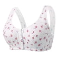 thumbnail image 1 of iHPH7 Daisy Bras for Older Women Padded No Underwire Snap Front Closure Full Coverage Comfort Senior Wireless Bralettes Wine 3XL, 1 of 4