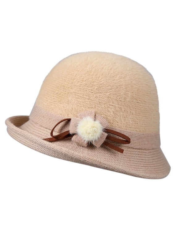 Derby Hats for Women 1920s Hat Fancy Hats for Women Chemo Headwear for Women Vintage Hats for Women, Beige M