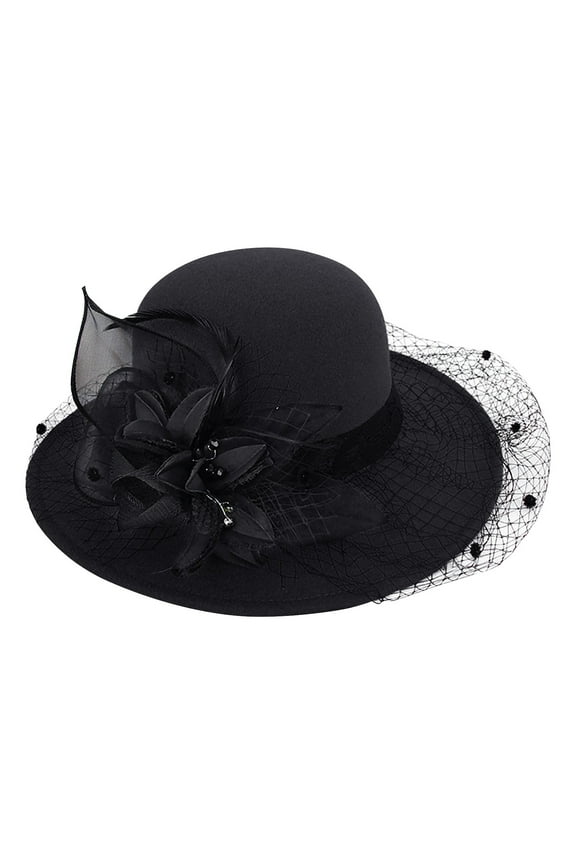 Derby Hats for Women Church Hats for Women Cloche Hats for Women 1920s Hat 1950s Accessories for Women, Black M