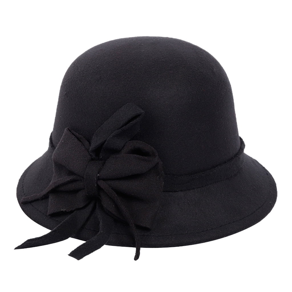 DERBY Cloche Hat for Lady Ss38 Black iHPH7 Derby Hats for Women Cloche Hats for Women Fancy Hats  main image 4