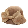 thumbnail image 1 of iHPH7 Derby Hats for Women Dress Hats for Women Felt Hat Cloche Hats for Women 1950s Accessories for Women, Khaki One Size, 1 of 3