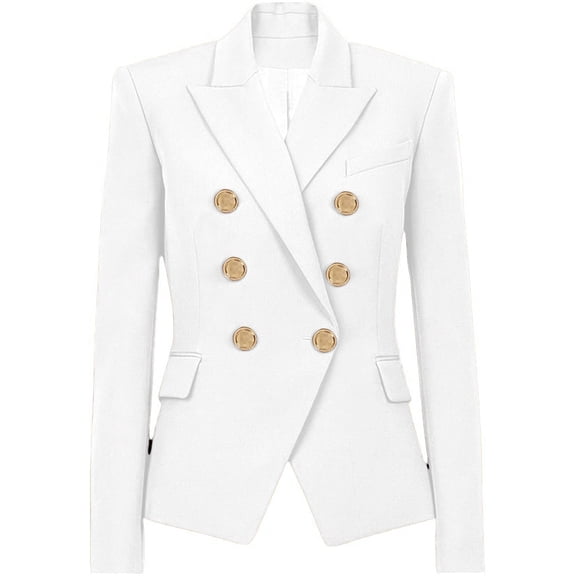 iHPH7 Double Breasted Blazer Women Fall Clothes for Women Suit Jackets for Women Womens Blazers Dressy Casual Blazer for Women Fall Jackets for Women Fall Womens Outfits White 3XL