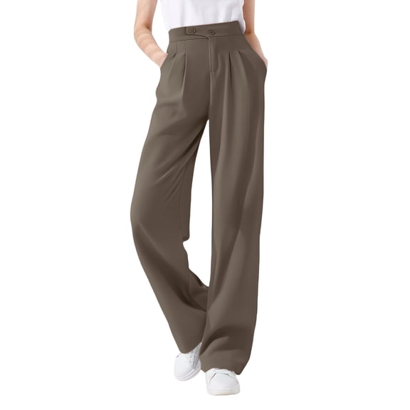 iHPH7 Elastic Waist Pants for Women, Lounge Pants Women, Flowy Pants for Women, Baggy Pants, Drawstring Pants Women, Brown S