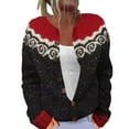 thumbnail image 1 of iHPH7 Fair Isle Sweater Women Button Up Cardigans for Women Fall Fashion Fall Outfits for Women's Outerwear Fall Sweaters for Women Soft Cardigans for Women Black 2 L, 1 of 4