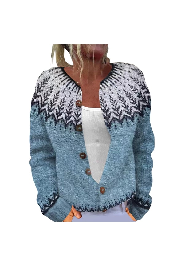 Fair Isle Sweater Women Button Up Cardigans for Women Travel Sweater Soft Cardigans for Women Open Front Cardigan for Women Fall Cardigans for Women Knit Cardigans for Women Navy XL