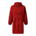 thumbnail image 1 of iHPH7 Fall Coats Long Rain Coat for Women Waterproof Workout Jackets for Woman Hooded Rain Coats for Women Waterproof Windbreaker Women Packable Rain Jacket Hiking Jacket Women Red S, 1 of 9