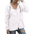 thumbnail image 1 of iHPH7 Fall Coats Zip Up Jacket Hooded Jacket Women Soft Shell Jackets Womens Women's Outerwear Light Rain Jacket Women Hiking Jacket Women White S, 1 of 9