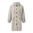thumbnail image 1 of iHPH7 Fall Fashion Long Rain Coats for Women Raincoats for Women with Hood Softshell Jacket Women Rain Jacket Women Waterproof Zip Up Jacket Hiking Rain Jacket Women Beige XXL, 1 of 9
