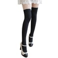 thumbnail image 1 of iHPH7 Faux Thigh High Tights Sheer Tights Pantyhose for Women Mock Thigh High Stockings Pantyhose Socks Footed Tights Women High Waisted Pantyhose Beige One Size, 1 of 5