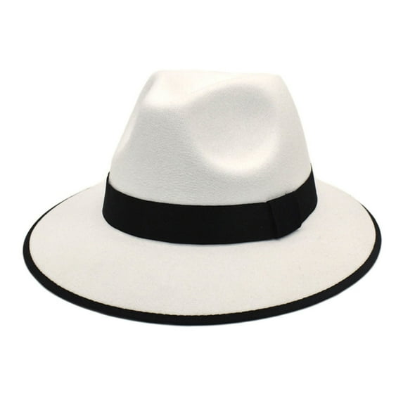 iHPH7 Fedora Hats for Men Panama Hats Wide Brim Fedora Hats for Women Packable Fedora Hats for Women Church Hats for Women, White One Size