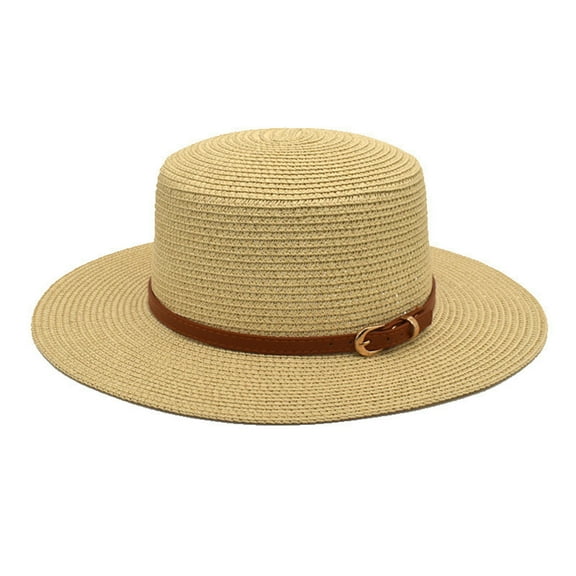 iHPH7 Fedora Hats for Men Straw Fedora Hats for Men Straw Sun Hats for Women Sun Protection Hat Wide Brim Fedora Hats for Men, Beige One Size