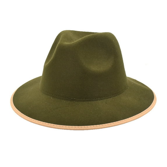 iHPH7 Fedora Hats for Women Packable Fedora Hats for Women Panama Hats for Women Church Hats for Women Mens Fedora Hats, Army Green One Size
