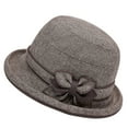 thumbnail image 1 of iHPH7 Felt Hat Chemo Headwear for Women Bucket Hats for Woman Fancy Hats for Women Church Hats for Women, Khaki M, 1 of 3