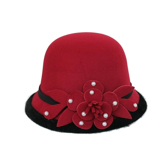 iHPH7 Felt Hat Funeral Hats for Women 1950s Accessories for Women Winter Hats for Women Church Hats for Women, B M