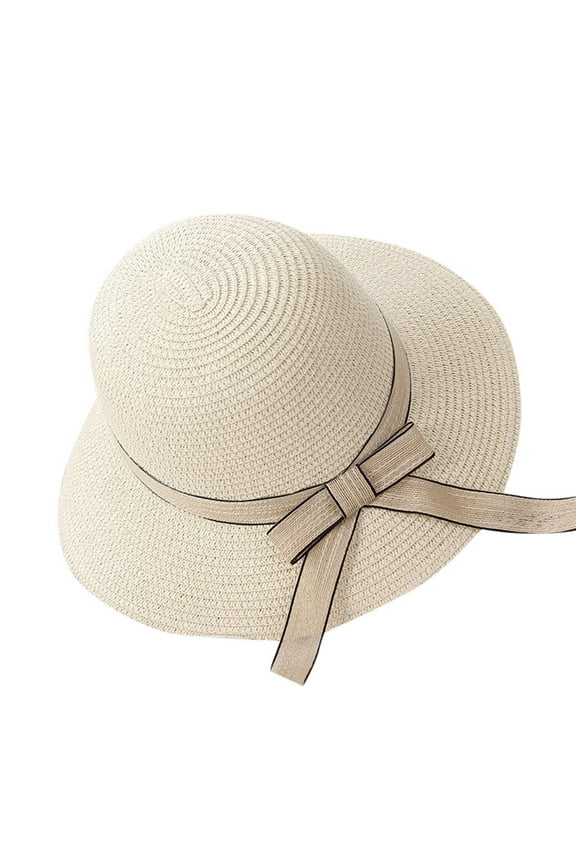 Fishing Hat Wide Brim Hats for Women Straw Bucket Hat Straw Beach Hat Sun Hats for Women, Beige M