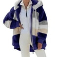 thumbnail image 1 of iHPH7 Fleece Jacket Sherpa Fleece Jacket Women Teddy Jacket Women Fuzzy Fleece Jacket Women Casual Zip Up Fleece Hoodies Warm Jackets for Women Teddy Coat for Women Dark Blue 3XL, 1 of 7