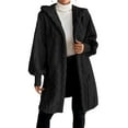 thumbnail image 1 of iHPH7 Fleece Jacket Women Sherpa Fleece Jacket Women Winter Jackets for Women's Outerwear Zip Up Hoodie Women Long Coat Women Long Winter Coats for Women Black S, 1 of 5
