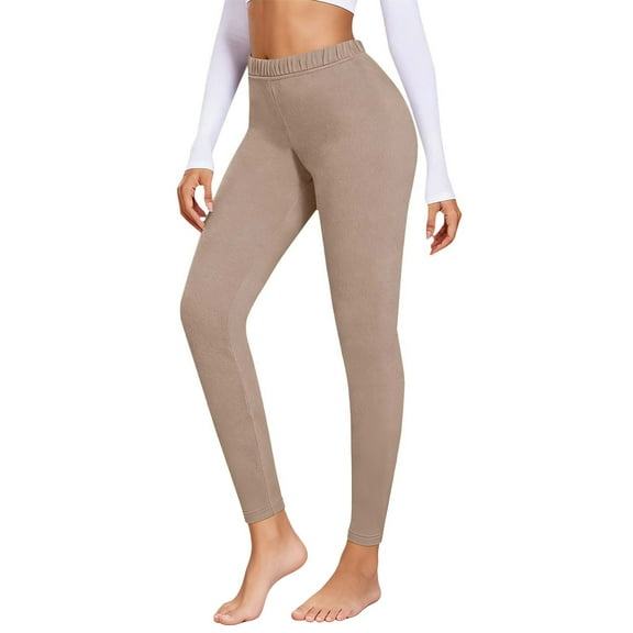 iHPH7 Fleece Lined Leggings Women Winter Yoga Pants Women Warm Leggings for Women Gym Leggings for Women Leggings for Women Tummy Control Fleece Leggings Tummy Control Leggings for Women Khaki M