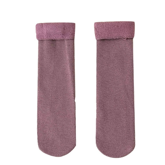 iHPH7 Fleece Socks Above Ankle Socks Women Fleece Lined Socks Thermal Wool Socks Cute Socks for Women Cute Gifts for Women Holiday Gift Purple One Size