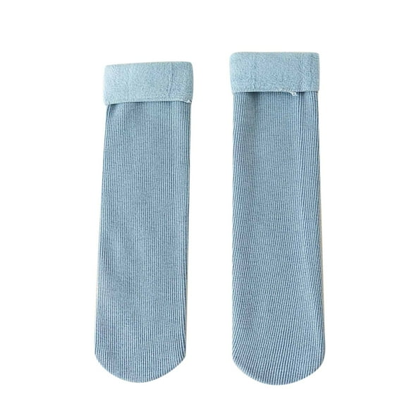 iHPH7 Fleece Socks Women Socks for Women Crew Fleece Lined Socks Ladies Socks Thermal Socks for Women Winter Socks for Women Thermal Womens Socks Crew Blue One Size