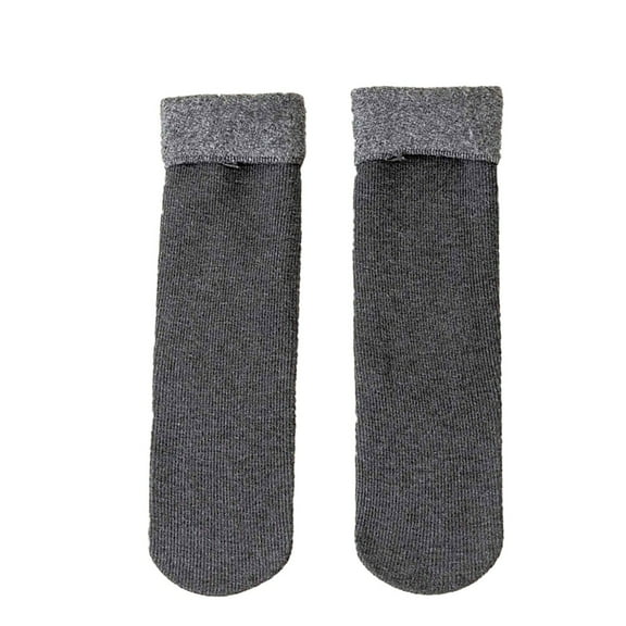iHPH7 Fleece Socks Womens Socks Crew Fleece Lined Socks Women's Crew Socks Warm Stockings for Women Winter Casual Socks for Women Stockings for Women Dark Gray One Size