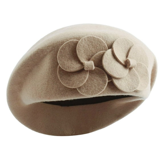 iHPH7 French Beret Hats for Women Winter Hats for Women French Hat Newsboy Cap Wool Cap, Beige One Size