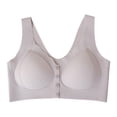 thumbnail image 1 of iHPH7 Front Closure Bras for Older Women Front Button Full Coverage Front Clasp Bralette Push Up Bra Snap Closing Bra No Underwire Snap Front Bra Wireless Bras Front Clasp Purple 4XL, 1 of 5