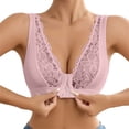 thumbnail image 1 of iHPH7 Front Closure Bras for Older Women Supportive Convenient Bralettes No Underwire Wireless Bras Push Up Bra Bras for Seniors Full Coverage Front Clip Bra Front Clasp Pink S, 1 of 5