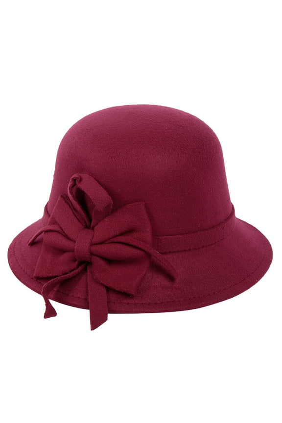 Funeral Hats for Women Bucket Hats for Woman Felt Hat Fedora Hats for Women Winter Hats for Women, Wine One Size