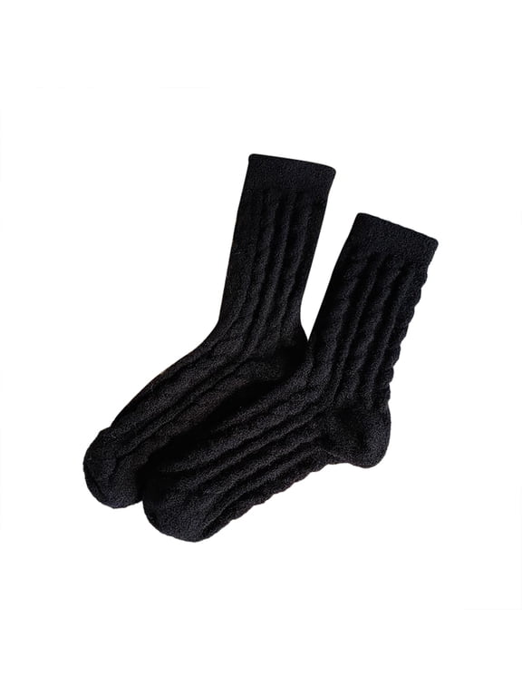 Fuzzy Socks Women Socks for Women Crew Plush Socks Soft Socks Winter Socks for Women Cute Crew Socks for Women Winter Socks for Women Thermal Black One Size