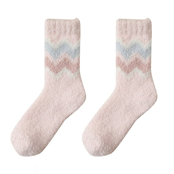 iHPH7 Fuzzy Socks Women Warm Socks for Women Winter Slippers Socks Winter Socks for Women Fluzzy Socks House Socks for Women Indoor Lounge Socks Pink One Size