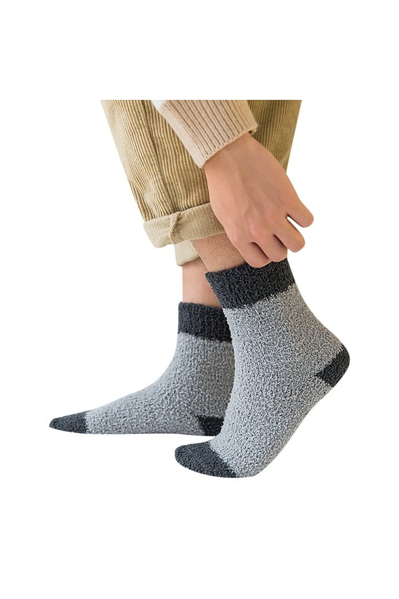 Fuzzy Socks for Men Fluzzy Socks Crew Socks for Men Mens Winter Socks Plush Socks Mens Crew Socks Mens Socks Crew Gray One Size