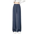 thumbnail image 1 of iHPH7 Gaucho Pants for Women Casual Pants for Women Womens Fall Pants Straight Leg Pants Women Loose Pants for Women Travel Pants Wide Leg Pants Woman Navy XL, 1 of 4