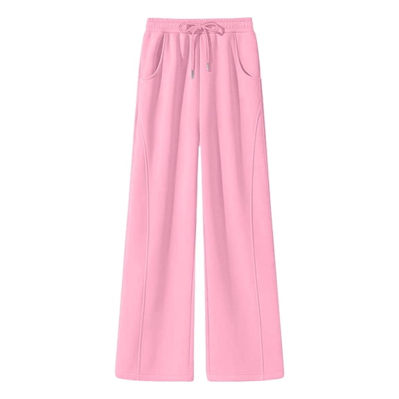 iHPH7 Gaucho Pants for Women Drawstring Pants Women Trousers Pants for Women Lounge Pants Women Wide Leg Pants Woman Palazzo Pants for Women Lounge Wear for Women Pink XXL