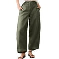 thumbnail image 1 of iHPH7 Gaucho Pants for Women Womens Fall Pants Wide Leg Trousers Women Casual Pants for Women Streetwear Womens Trousers Baggy Pants Green M, 1 of 4