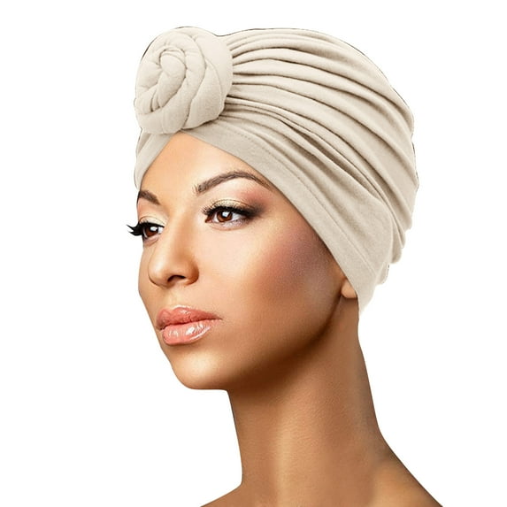 iHPH7 Hair Turban Pre Tied Head Scarf for Women Chemo Caps for Women Cancer Hats for Women Chemo Head Turbans for Women, White One Size