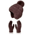 thumbnail image 1 of iHPH7 Hat and Gloves for Women Beanie and Glove Set Winter Gloves and Hat Set Warm Hat Knit Beanie Winter Gloves Winter Hat and Gloves for Women Coffee One Size, 1 of 2