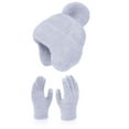 thumbnail image 1 of iHPH7 Hat and Glove Set Beanie and Glove Set Winter Gloves and Hat Set Warm Hat Knit Beanie Warm Gloves Knit Hat Gloves Gray One Size, 1 of 2