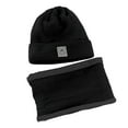 thumbnail image 1 of iHPH7 Hat and Scarf Set Knit Beanie Warm Neck Gaiter Beanie and Scarf Set Hat Scarf Skull Cap Winter Neck Warmer Black One Size, 1 of 6