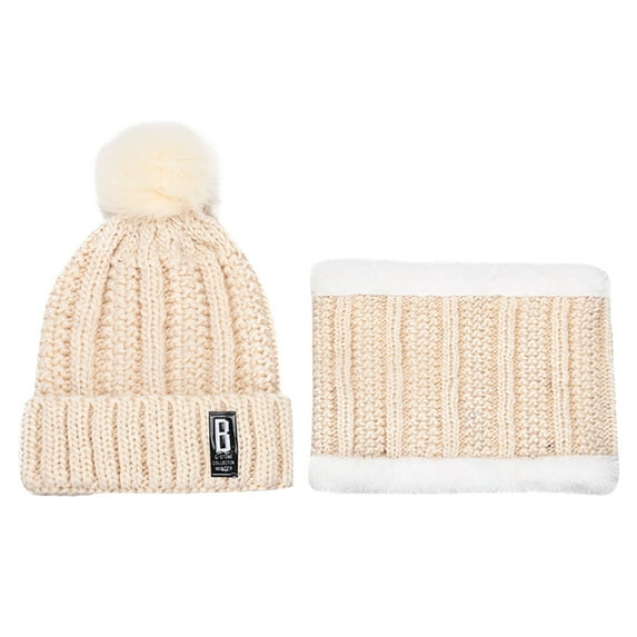 iHPH7 Hat and Scarf Set Knit Hat Warm Neck Gaiter Warm Beanie Knit Beanie Snow Caps Neck Warmer E 22x17