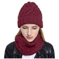 thumbnail image 1 of iHPH7 Hat and Scarf Set Neck Warmer Skull Cap Warm Neck Gaiter Beanie and Scarf Set Warm Hat Winter Neck Warmer Red One Size, 1 of 6