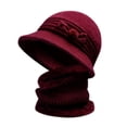 thumbnail image 1 of iHPH7 Hat and Scarf Set Warm Beanie and Scarf Set Knit Beanie Fleece Neck Gaiter Winter Neck Warmer Warm Neck Gaiter Red One Size, 1 of 3
