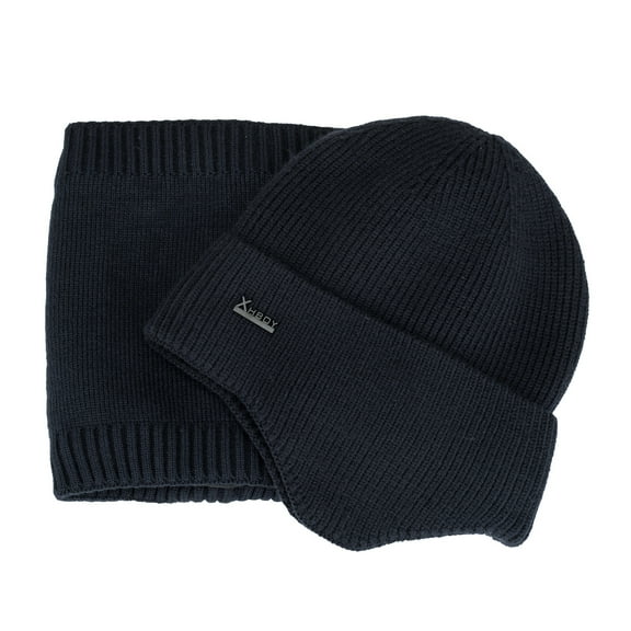 iHPH7 Hat and Scarf Set Warm Hat Warm Beanie Hat Scarf Warm Neck Gaiter Beanie and Scarf Set Knit Hat Navy One Size
