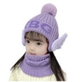 thumbnail image 1 of iHPH7 Hat and Scarf Set for Girls Winter Hat Kids Scarf Neck Warmer Beanie and Scarf Set Warm Beanie Winter Accessories Purple One Size, 1 of 9