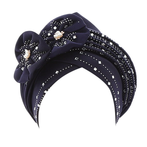 iHPH7 Head Wraps for Cancer Patients Women Hair Accessories for Women African Head Wraps for Black Women Head Wraps for Women Chemo Headwear for Women, Navy One Size