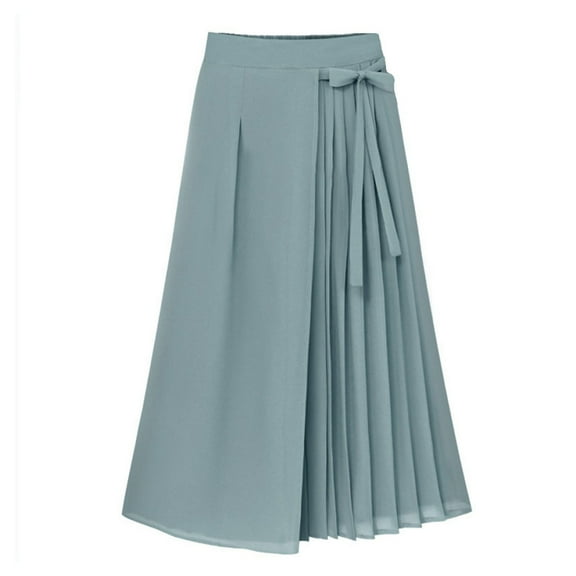 iHPH7 High Waisted Pants for Women, Womens Wide Leg Pants, Lightweight Summer Pants Women, Elastic Waist Pants for Women, Beach Vacation Clothes for Women, Blue XL